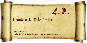 Lambert Mária névjegykártya