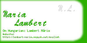 maria lambert business card